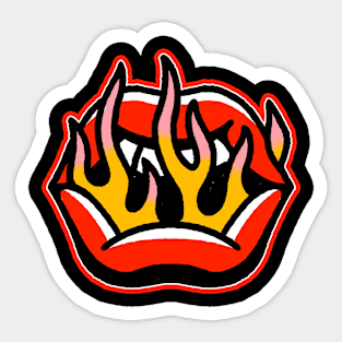 burning lips tattoo Sticker